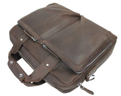 Classic Leather Medium Laptop Bag - Image 4